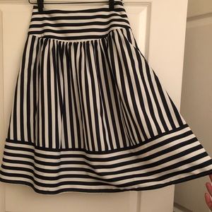 Anthropologie high-waisted striped skirt with crinoline layers